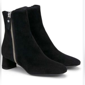 AGL Micaela Bootie Black Suede Side Zipper Chuck Heel Women's Size 8.5